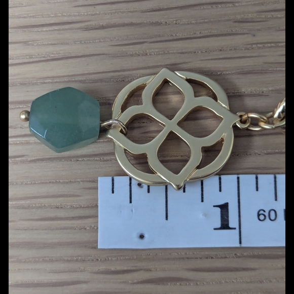 Aventurine Clover Pendant Necklace • Black Vegan Leather Cord Statement Necklace - Picture 5 of 6